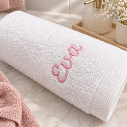 toalha de banho ou de rosto personalizada com nome bordado